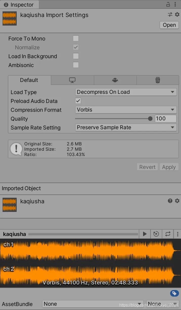 unity AudioSource 读取mp3 unity音频文件_Source